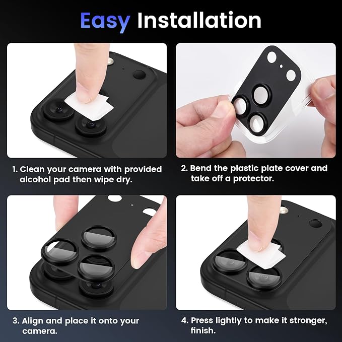 Tensea for iPhone 17 Pro Max Camera Lens Protector | Metal Aluminum Alloy Tempered Glass Cover Camera Screen Protector Accessories, Case Friendly - Image 7