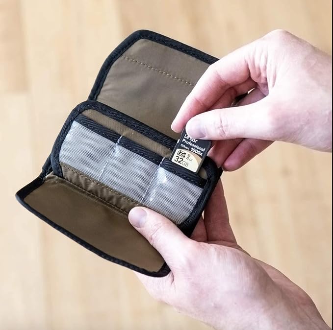 NOMATIC McKinnon Memory Card Case - Durable SD Memory Card Holder, Fits 6 SD & 2 C-Fast Cards with Zipper Pocket for Mini-SD - Image 3