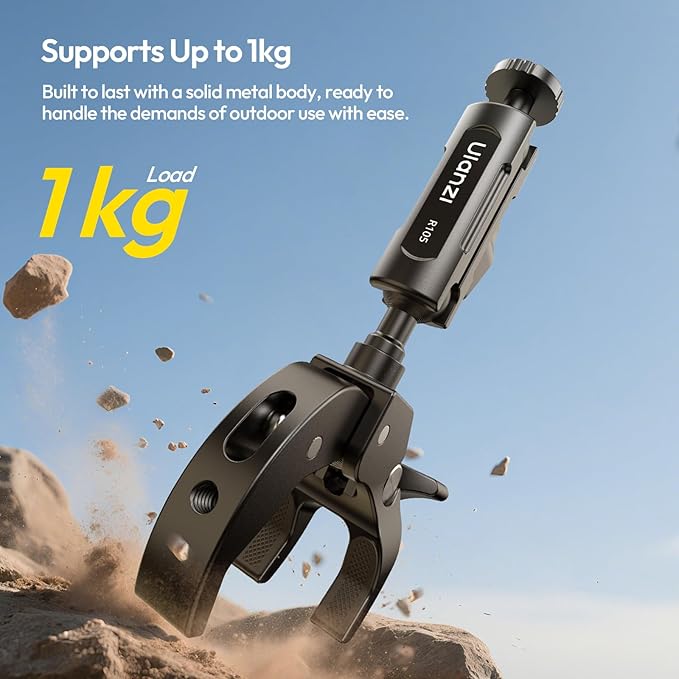 ULANZI R105 Super Clamp Camera Mount with 360° Dual Ballhead Magic Arm | Sturdy Y-Shaped 3-Claw Camera Clamp Mount for GoPro Hero 13/12/11/10/9, Insta360 X5/X4, DJI Osmo Pocket 3/2 Action 5 Pro/4 - Image 5