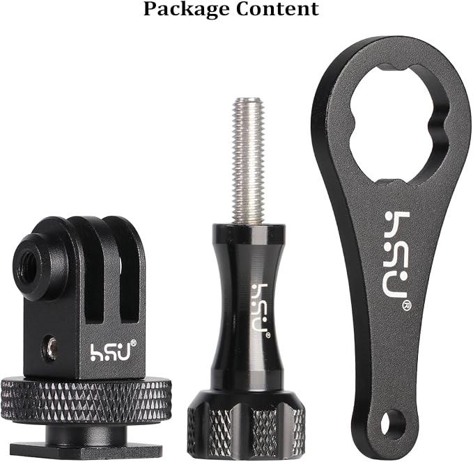 HSU Aluminum Cold Shoe Mount Adapter, 1/4”-20 Screw Hole Tripod Mount | for GoPro Hero 13/12/11/10/9/8/7/6, DJI Osmo Action AKASO, Applicable for Tripod Selfie Stick Monopod and DSLR Camera Flash - Image 7
