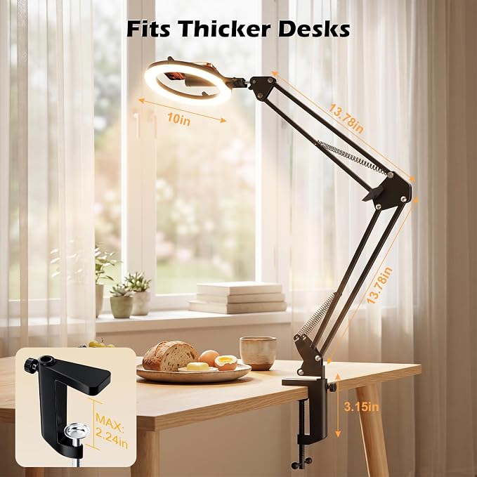 CloudValley Magnetic Overhead Phone Mount with 10" Ring Light, 5000mAh Desktop Tripod with Battery Display, Foldable LED Selfie Light with iPhone Stand for Video Recording Cooking, Live Streaming - Image 8