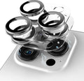Compatible for iPhone 16 Pro Max/iPhone 16 Pro/iPhone 14 Pro/iPhone 14 Pro Max Camera Lens Protector, Clear 9H Tempered Glass Screen Camera Cover Silver+Silver by KANOSAN