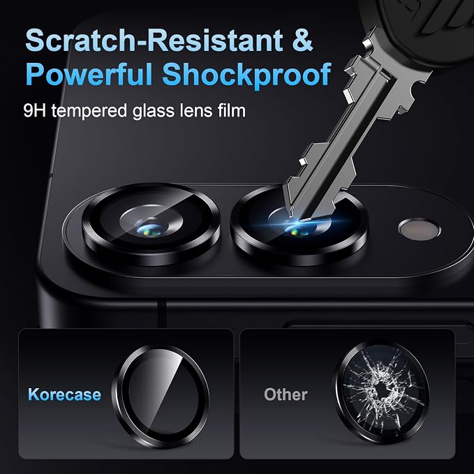 Korecase for Galaxy S25 Edge Camera Lens Protector, 9H Tempered Glass Anti Scratch Camera Screen Protector Film Shcokproof Metal Ring Lens Protector for Samsung S25 Edge,Clear - Image 4