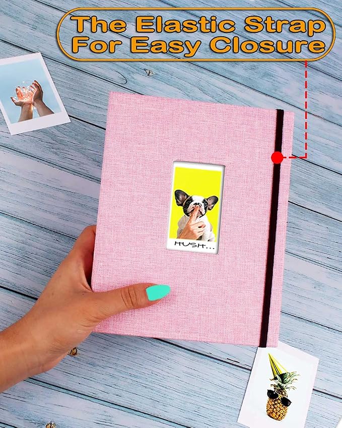 GPIRAL 2x3 Photo Album 208 Vertical Photos – Linen Cover, Kpop Photocard Holder Book, Photocard Binder, Zip Printer, Pink - Image 2