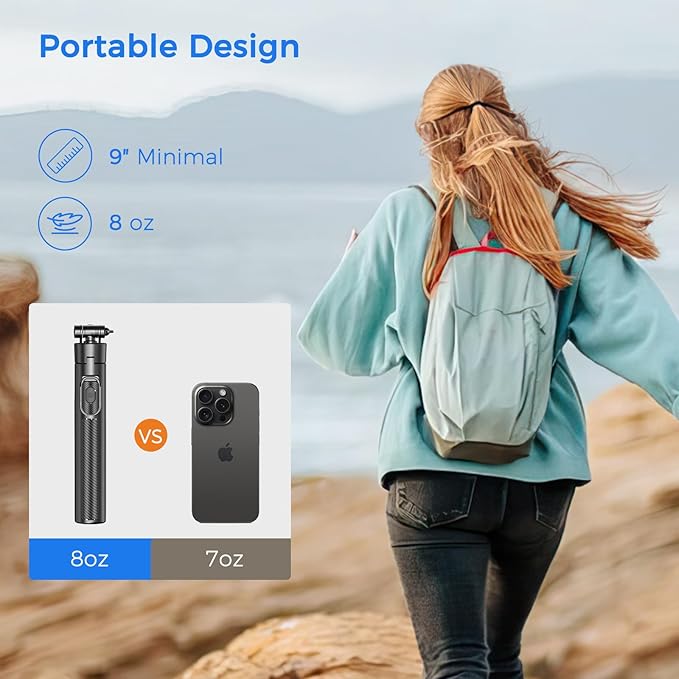 Selfie Stick Tripod for Phone with Remote Control & Holder, 50 Inch, Black | Extendable Selfie Stick Travel for iPhone, iPhone Tripod for Video Recording - Image 5