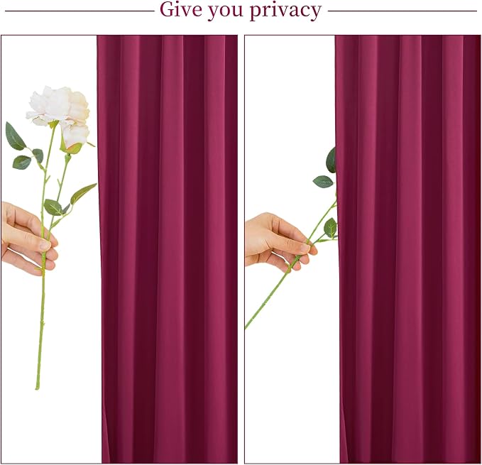 6 Panels Burgundy Backdrop Curtain for Parties Wedding Wrinkle Free Maroon Photo Curtains Backdrop Drapes Fabric Decoration for Birthday Engagement Ceremony 30ft(W) x 10ft(H) - Image 7