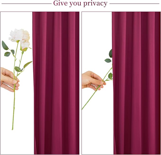 8 Panels Burgundy Backdrop Curtain for Wedding Parties Wrinkle Free Maroon Photo Curtains Backdrop Drapes Fabric Decoration for Birthday Bridal Shower Ceremony 40ft(W) x 10ft(H) - Image 7