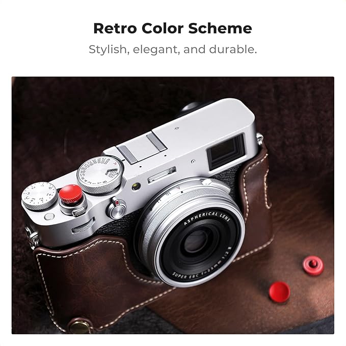 K&F CONCEPT Camera Shutter Button 3 PCS Red Quick Release Button Compatible with Fuji X-T5 X-T4 X-T30 X100VI X100V X-E4, Sony RX1RIII RX10VI RX10III RX100VII, Lei ca Q3 M10 M11, Compatible with Ni kon DF F3 - Image 6