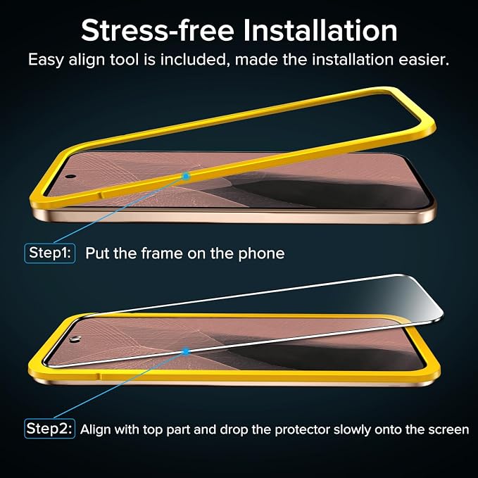 ivoler Screen Protector for Google Pixel 11 Pro XL Tempered Glass 3-Pack | with [Easy Installation Frame], Anti-Scratch Case Friendly Clear HD Film for Google Pixel 9 Pro XL 6.8inch - Image 4