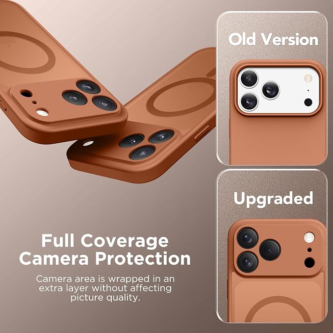 CAPRARO for iPhone 17 Pro Max Case, Compatible with MagSafe | Upgraded [Full Camera Protection] Protective Translucent Matte Women Girl Magnetic Phone Case Cover, Orange - Image 7