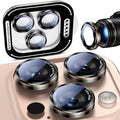 Uyiton for iPhone 17/16/15/14 (Pro Max & Pro) Camera Lens Protector | Unique Lines Text Design, Case-Friendly, Military-Grade Sapphire Glass Metal Camera Cover, Easy to Install, Black+Gold by Uyiton