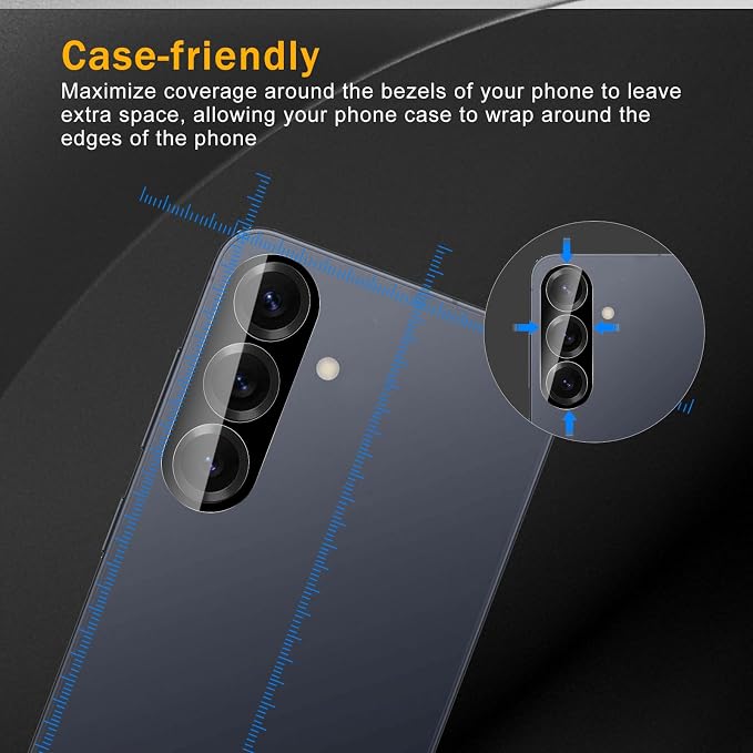 3 Pack Camera Lens Protector for Samsung Galaxy S25 | Tempered Glass,Anti-Fingerprint,9H Hardness,Scratch Resistant,Easy to Install,Bubble Free,HD Clarity - Image 3