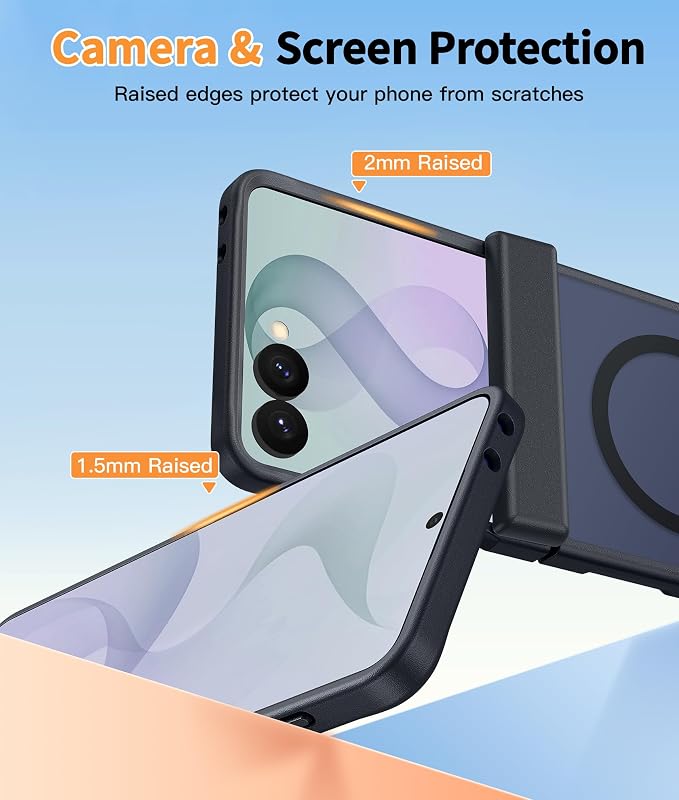 FNTCASE for Samsung Galaxy Z Flip 8 Case, Fit for Magsafe, Screen Protector | Hinge Protection, Translucent Matte, 18FT Military Grade Drop Proof, Protective Phone Cover, Black - Image 6