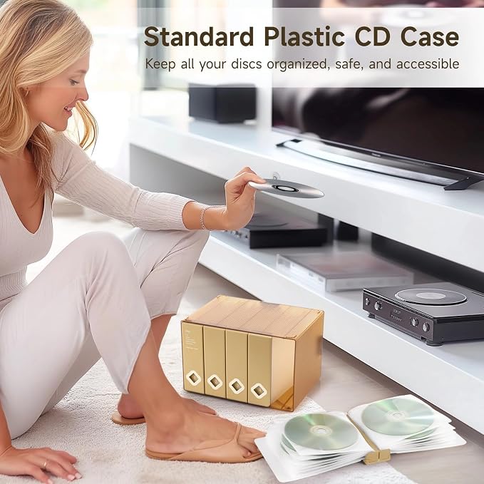 CD Case, 120 Capacity CD/DVD Case Holders Wallet Hard Plastic DVD Disc Case | DVD storage case,DVD Disc Cases Storage Binder for Car,Home,Office,Travel - Image 4