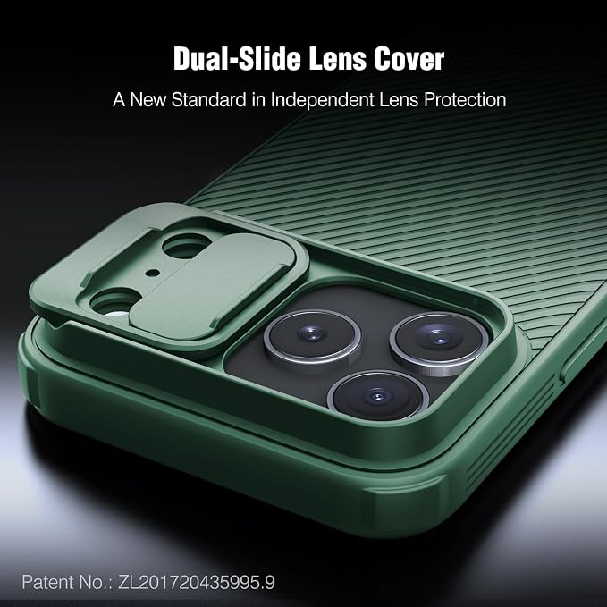 Nillkin Camshield Case for iPhone 17 Pro Max Case, [Built-in Dual Camera Cover][Slim Profile] [Military Grade Drop Protection] Shockproof Bumper Phone Case 6.9 inch 2025 Green - Image 2