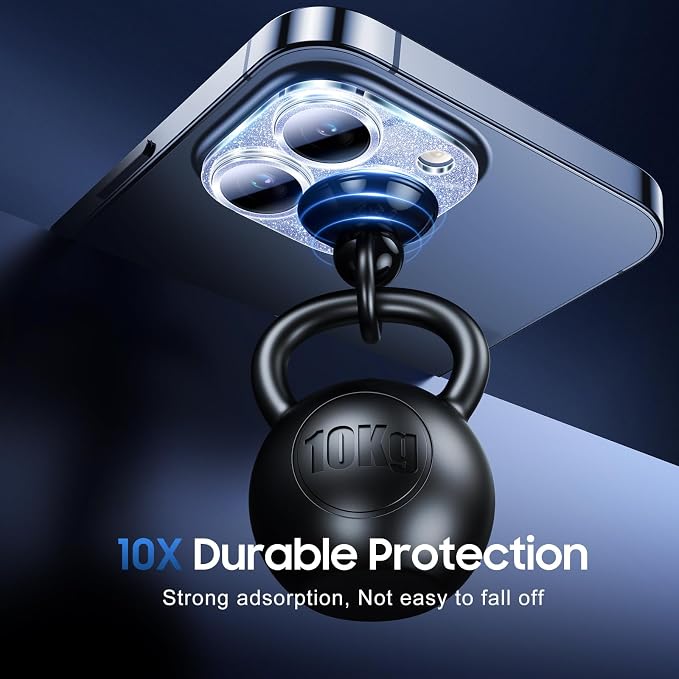 UniqueMe for iPhone 13 Pro Max/13 Pro Camera Lens Protector-Glitter Blue | 3 Pack-Acrylic, Not Glass, Case Friendly, Scratch-Resistant, Night Shooting Mode - Image 2