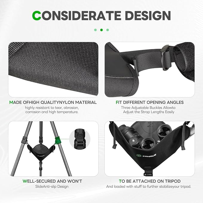 FANAUE TS-01 Tripod Stone Bag, Fit for Most, Heavy Duty Sandbag, Adjustable Buckles, Black - Image 3