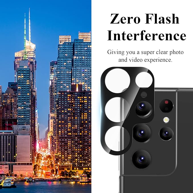 4 Pack Camera Lens Protector Compatible with Samsung Galaxy S22 Ultra | 9H Tempered Glass Camera Screen Protector, Bubble Free, Scratch-Resistant, Case Friendly, High Definition - Image 4