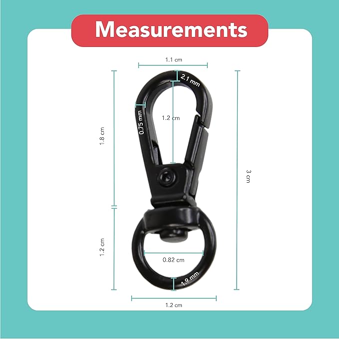Foto&Tech Small Quick Release Adapter Clip for Camera with Round Lugs for Camera Strap, 33lb Breaking Force (5 Set, Black) - Image 5