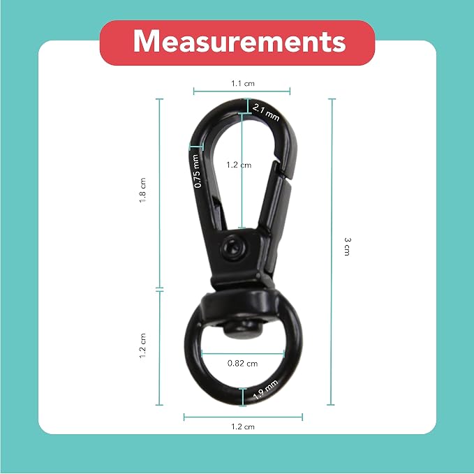 Foto&Tech Small Quick Release Adapter Clip for Camera with Round Lugs for Camera Strap, 33lb Breaking Force (10 Set, Black) - Image 5
