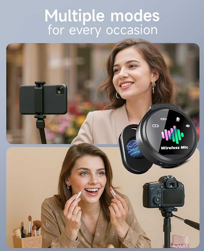 Wireless Lavalier Microphone for iPhone: 80H with Charging Case | Microphone for iPhone & Android -30dB Noise Reduction - Plug & Play - Mini Mic for Vlogging TikTok YouTube - Image 7