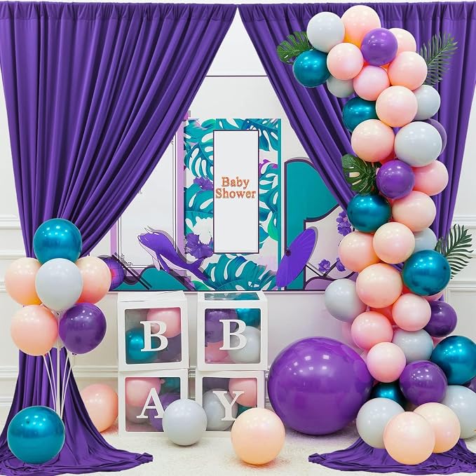 50ftx10ft Wrinkle Free Purple Backdrop Curtains for Parties, 10 Panels 5x10ft Thick Polyester Backdrop Drapse for Weddings Birthday Photography Background Curtains - Image 6