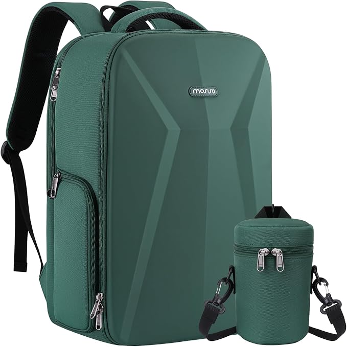 MOSISO Camera Backpack,Photography Camera Bag with Lens Pouch,Emerald Green | DSLR/SLR/Mirrorless Waterproof Hardshell Case, Tripod Holder&15.6 inch Laptop Compartment Compatible with Canon/Nikon/Sony by MOSISO