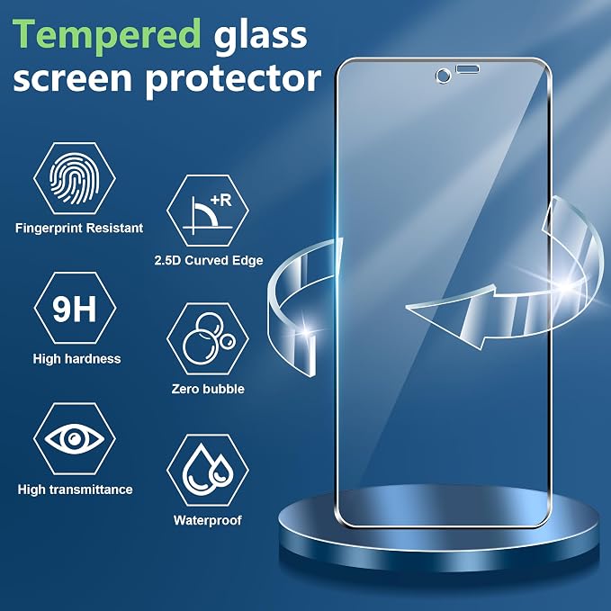 for Samsung Galaxy Xcover 7 Pro Screen Protector with Camera Lens Protector, 9H Hardness Anti-Scratch Tempered Glass flim, Case Friendly, Anti-Fingerprint,Anti-Scratch (2+2 PACK) - Image 2