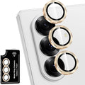 for Samsung Galaxy Z Fold 7 Camera Lens Protector, Individual Metal Ring Tempered Glass Lens Cover, [Strong Adsorption] Scratch Resistant Ultra-Thin HD Clear Lens Cover, 1 Set-Gold by Btscase