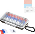 Dual Protect Waterproof MicroSD Card Case w 54 Small Plastic TF Card Cases | 54 Slots,Transparent,Water-Resistant Camera Memory Card Holder,for 54x MicroSD MicroSDHC MicroSDXC MSD,w Carabiner & Labels by Kiorafoto