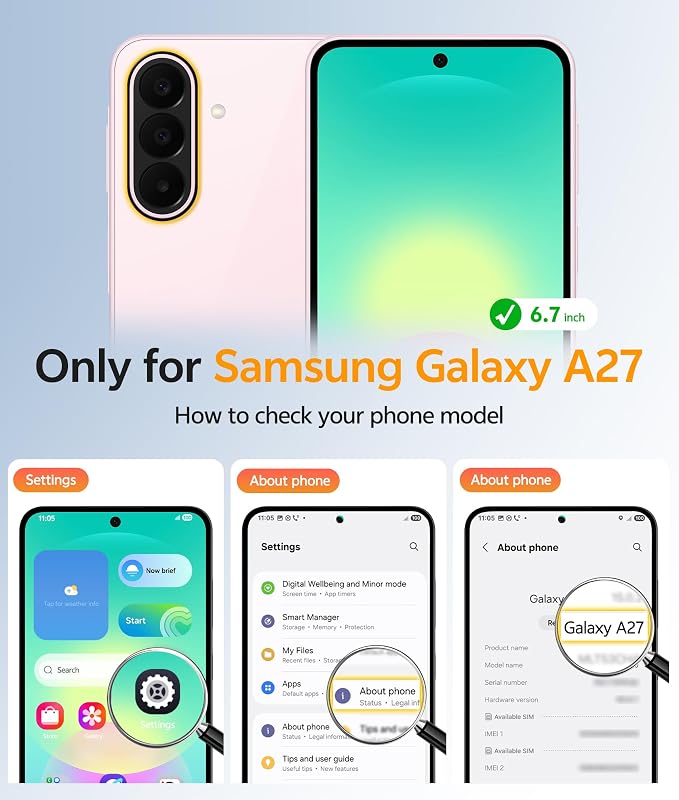 FNTCASE for Galaxy A27 5G Phone Case, Fit for Magsafe, Screen Protector | Clear Anti Yellowing, 14FT Military Grade Drop Protection, Slim Shockproof Protective, for Samsung A 27 4G Cover, Transparent - Image 2