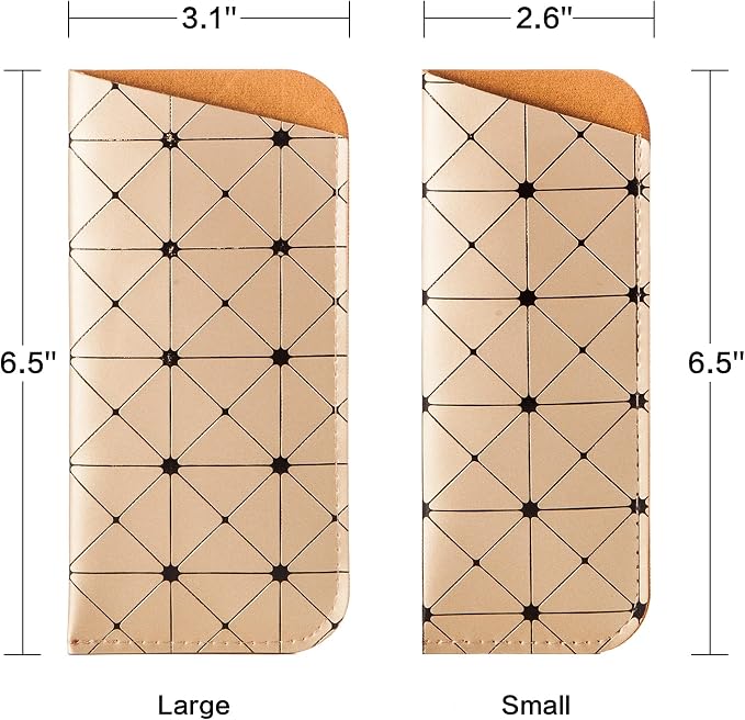 TRIUMPH VISION 3 Pack Reading Glasses Pouch Soft Case Eyeglass Sleeve Slim | Alternative to Bulky Case in bag, Lightweight Lined Padded Protect Optical lens Slip in, Cute Pattern Portable for Daily Use - Image 2