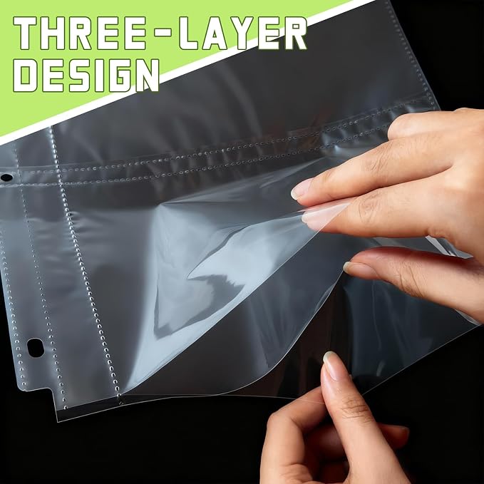 VOKOY 50 Pack 5" x 7" Clear Photo Sleeves for 3 Ring Binder, Double Sided 2-Pocket Sheet Protectors Archival Photo Album Postcard Refill Pages Storage Pockets Organizer, 200 Pockets - Image 6