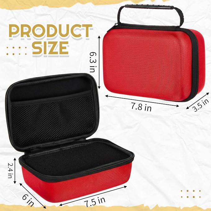 Relaxweex Hard Case with Foam, 7.8 X 6.3 X 3.5 Inch, Red | EVA Waterproof Shockproof Case, Customizable Foam for Camera Electronics Instruments, Digital Products, with Knife - Image 2
