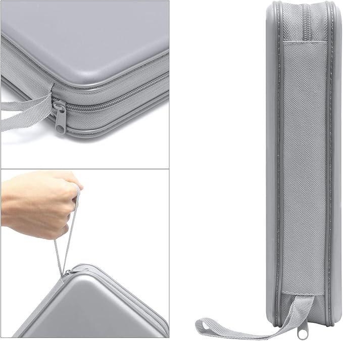 Siveit CD DVD Cases 96 Capacity Disc Storage Binder for Car(Silver) | Hard Plastic CD DVD Disc Cases Storage Binder Wallet for Car Home Office Travel - Image 3