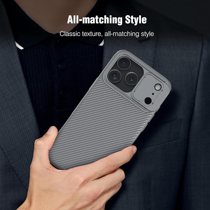Nillkin Camshield Case for iPhone 17 Pro Max Case, [Built-in Dual Camera Cover][Slim Profile] [Military Grade Drop Protection] Shockproof Bumper Phone Case 6.9 inch 2025 Gray - Image 6