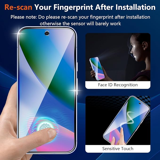 (3+2 Pack) Glass Screen Protector for Google Pixel 10 with Camera Lens Protector,9H Tempered Glass,Fingerprint Unlock,Anti-Scratch,Bubble Free,Case Friendly - Clear - Image 4