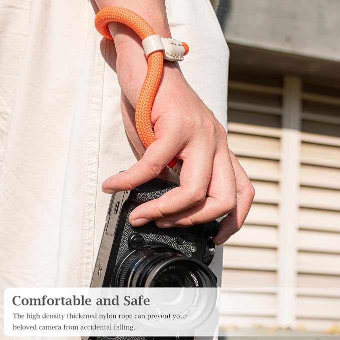 VOVMOEYA Rope Camera Wrist Strap for Sony Fujifilm Nikon Canon DSLR - Hand Strap - Orange - Image 3