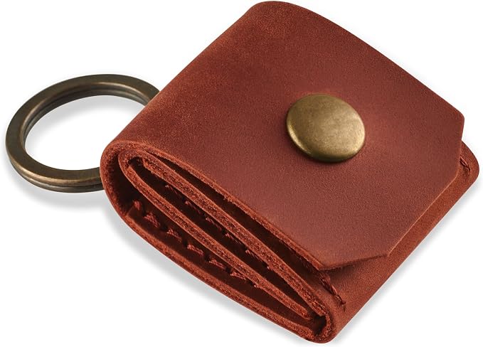 Leather SD Card Holder Keychain, SD Card Case Key Fob, Micro SD Card Holder Organizer, SD Card Storage Case, Memory Card Case Cover, Travel Memory Card Case (Cognac) - Image 9