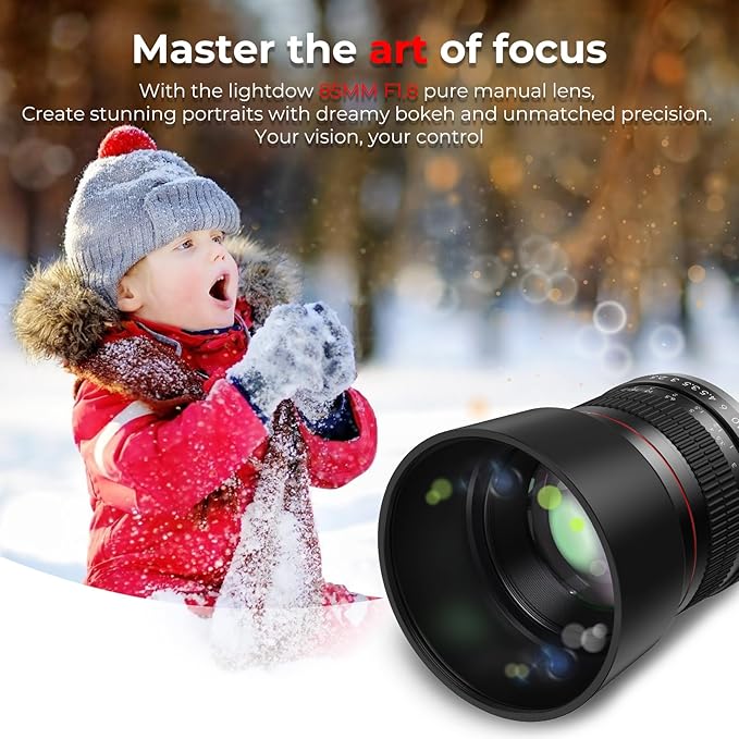 E 85mm f1.8 Portrait Lens - MF for Sony a7 IV/a7 III/ZV-E10/a7R V/a7C II/a7R IV/a7S III/a1/a9 III/a6400/a6100/a9 II/a7 II/a6000/NEX-6/NEX-5/Alpha - Manual Focus Mirrorless Cameras Lenses(E Mount) - Image 4