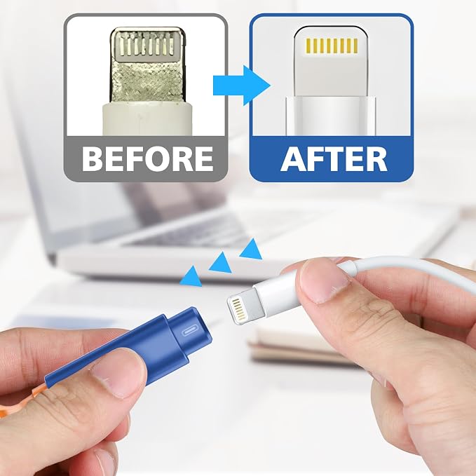 iPhone Cleaning Kit for Charging Port Cleaner AirPod Phone, Dark Blue | Multi-Tool, iPhone Cleaner, Repair Lightning Cable USB C Speaker Charger iPad Connector, Compact Portable, with Storage Case - Image 5