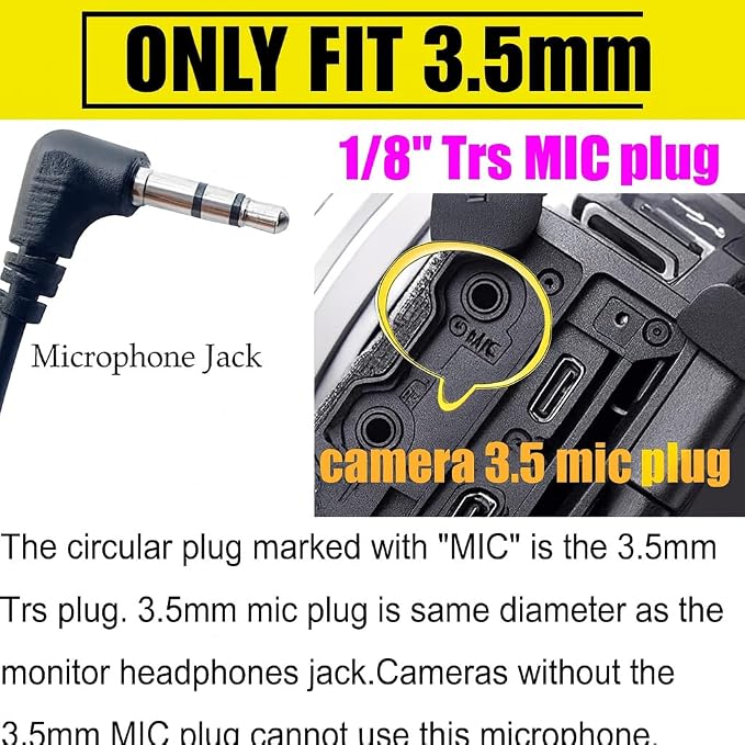 Acuvar Mini Shotgun Microphone for Camera & Smartphone, External Camera Mic for DSLR, Camcorder & Phone, 3.5mm Plug, Vlogging & YouTube - Image 4