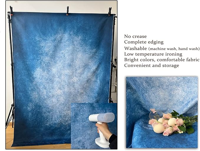 5x7ft Dark Blue Gradient Portrait Photo Backdrops Bright Center Abstract Photography Backdrop for Studio Photo Booth Prop Banner Decor Background - Image 5