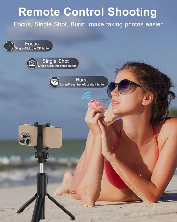 [New Upgrade, Easy to Use] TikTok Scrolling Ring Remote Control, Camera Shutter Remote, Wireless Bluetooth Scrolling Ring for iPhone, iPad, iOS, Android - Light Pink - Image 6
