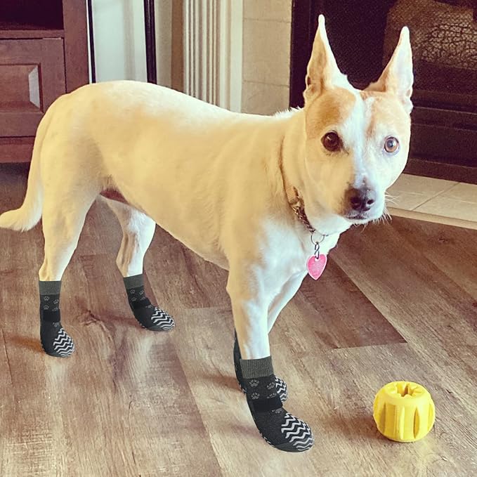 EXPAWLORER Anti Slip Dog Socks to Prevent Licking Paws, Dog Shoes for Hot Pavement, Dog Booties for Small Medium Large Senior Dogs, Traction Control Boots & Paw Protectors for Hardwood Floors - Image 7