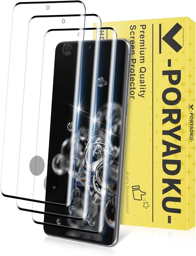 3 Pack for Samsung Galaxy S20 Ultra Screen Protector, 9H Tempered Glass Full Coverage, Case Friendly, HD Clear, Anti-Scratch, Fingerprint Compatible, Bubble-Free for S20 Ultra 5G 6.9” by MoShieldwishscreen