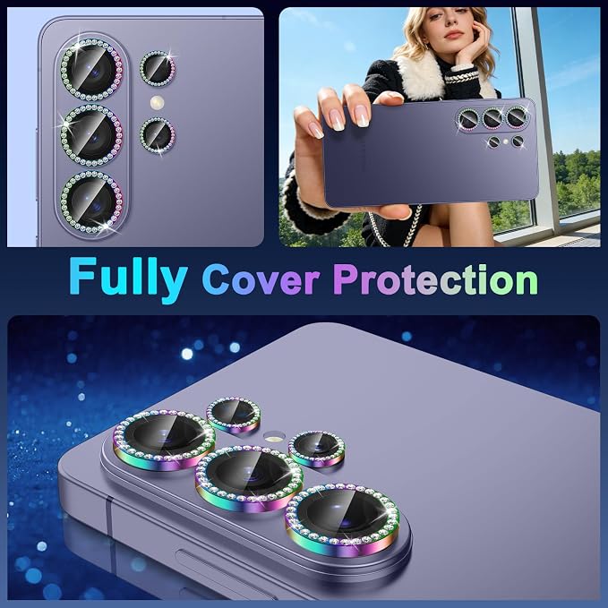 Meshine for Samsung Galaxy S26 Ultra Camera Lens Protector,Scratch Proof,Strong Adsorption,9H Hardness with Metal Ring Camera Cover,Ultra Thin Case Friendly, Accessories Lens Protector,Shiny Colorful - Image 8
