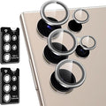 for Samsung Galaxy S24 Ultra Camera Lens Protector, Individual Metal Ring Tempered Glass Lens Cover, [Strong Adsorption] Scratch Resistant Ultra-Thin HD Clear Lens Cover, 2 Sets-Silvery by Btscase