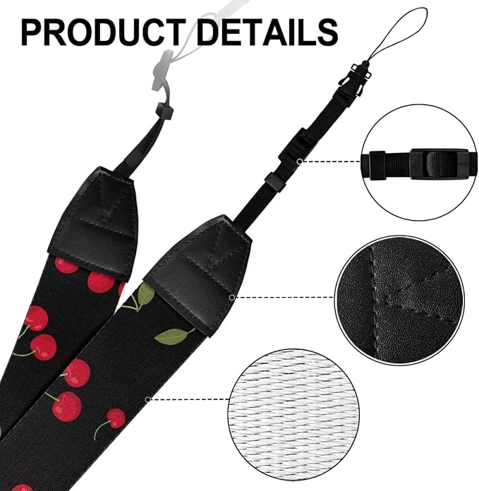 Coldinair Black Adjustable Camera Strap Universal Neck & Shoulder Soft Padded Strap for All DSLR Cameras,Binoculars - Image 7