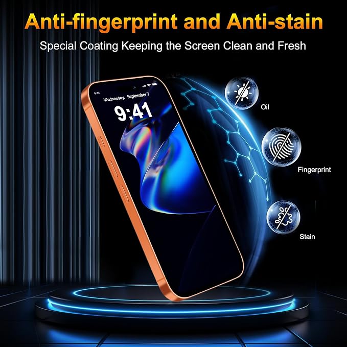QsmQam Tempered Glass Screen Protector for iPhone 17 Pro Max, 9H+ Hardness | Military Grade Shatterproof, 18 Pro Max Screen Protector, Bubble-Free,Case Friendly, Installation Frame,Camera Lens Protector - Image 5